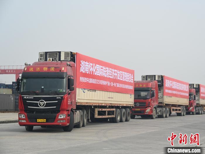 泰老中国际公铁多式联运冷链班列运抵怀化