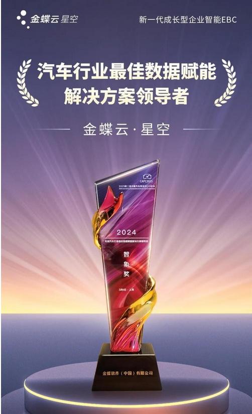 金蝶云·星空获汽车行业最佳数据赋能解决方案领导者